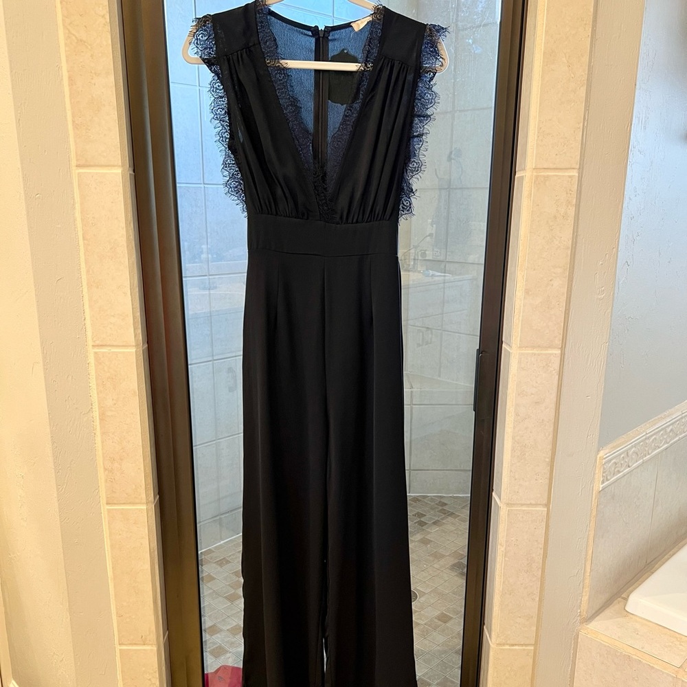 NWT Altard State Black Lace V Neck Jumpsuit Sz S